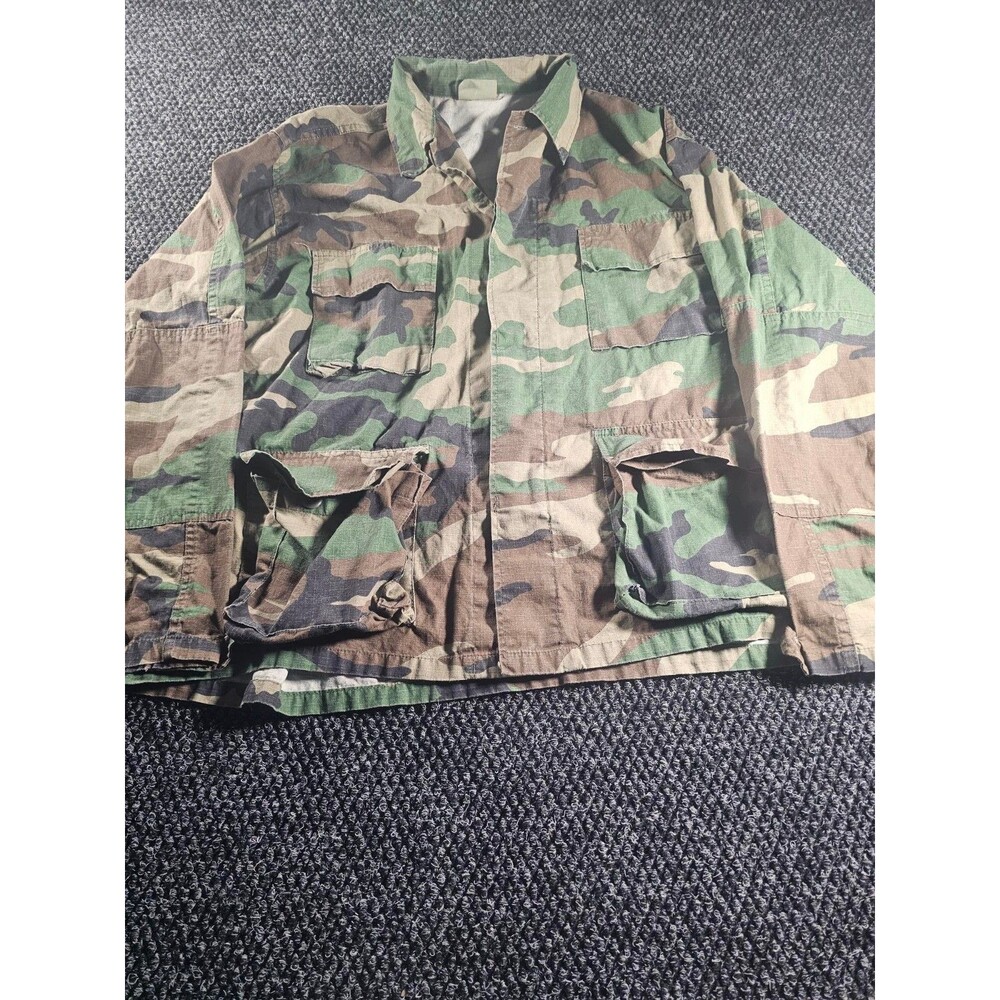 US Military M81 Woodland Camo BDU Jacket Large Regular Ripstop Combat Coat